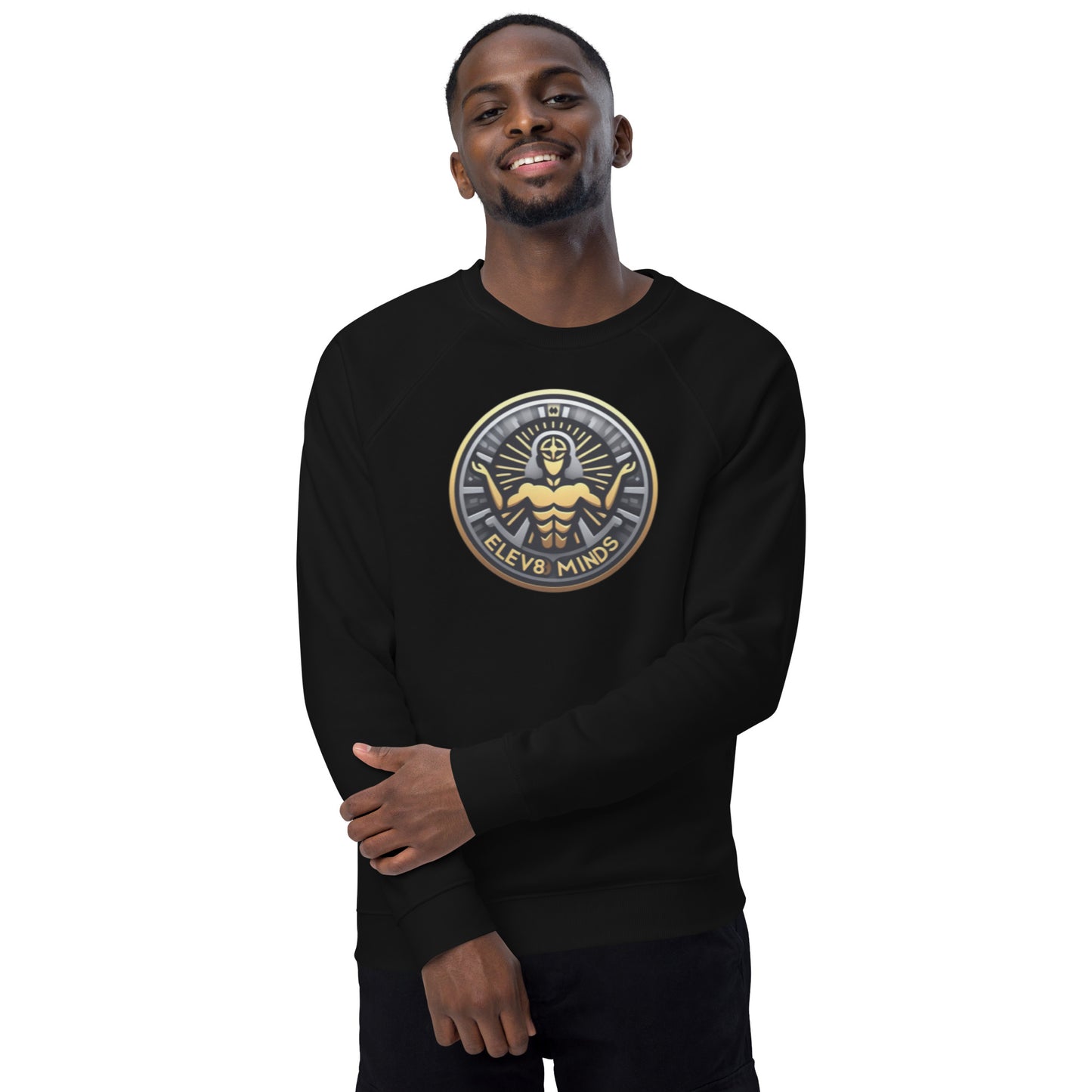 Elev8minds Adult Unisex organic raglan sweatshirt