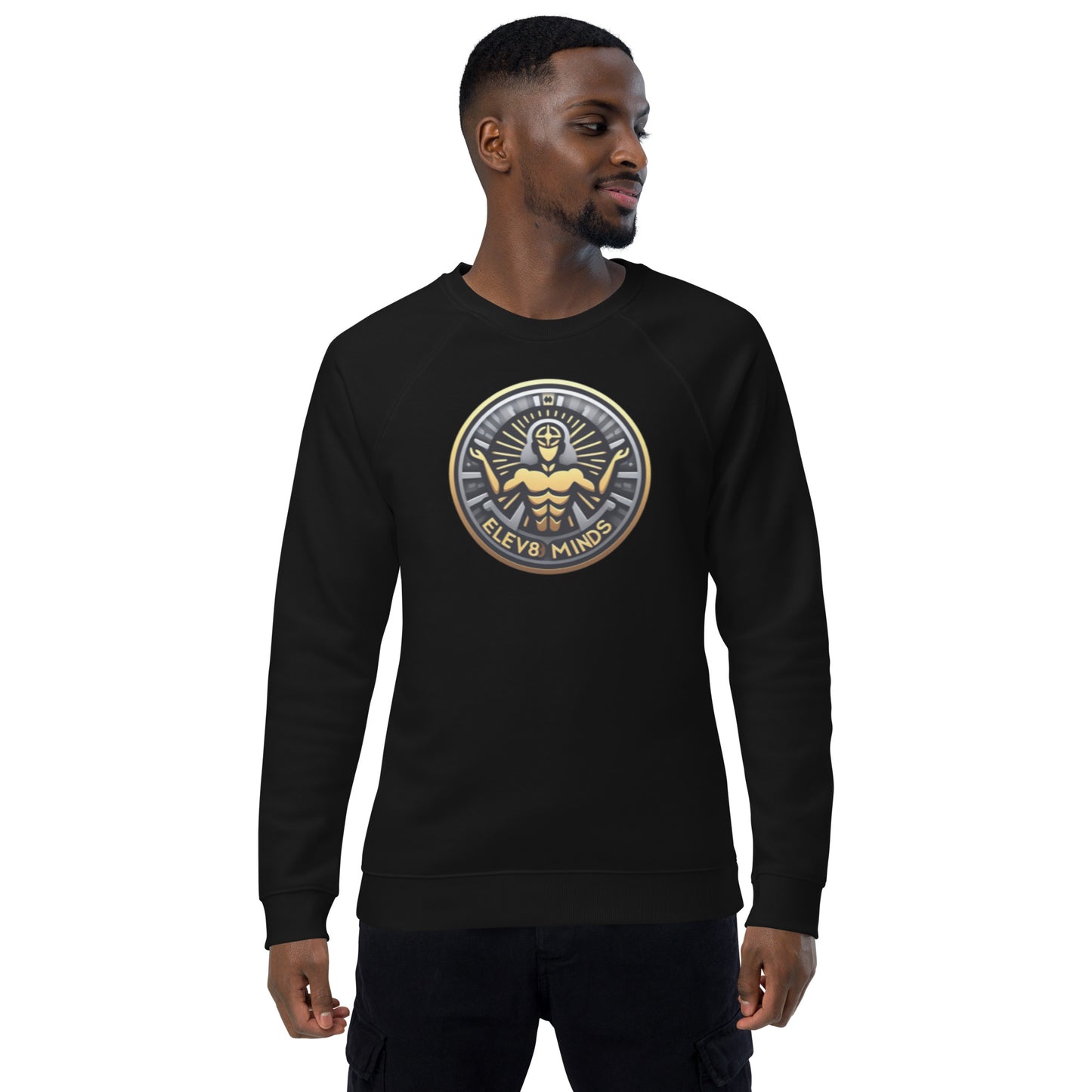 Elev8minds Adult Unisex organic raglan sweatshirt