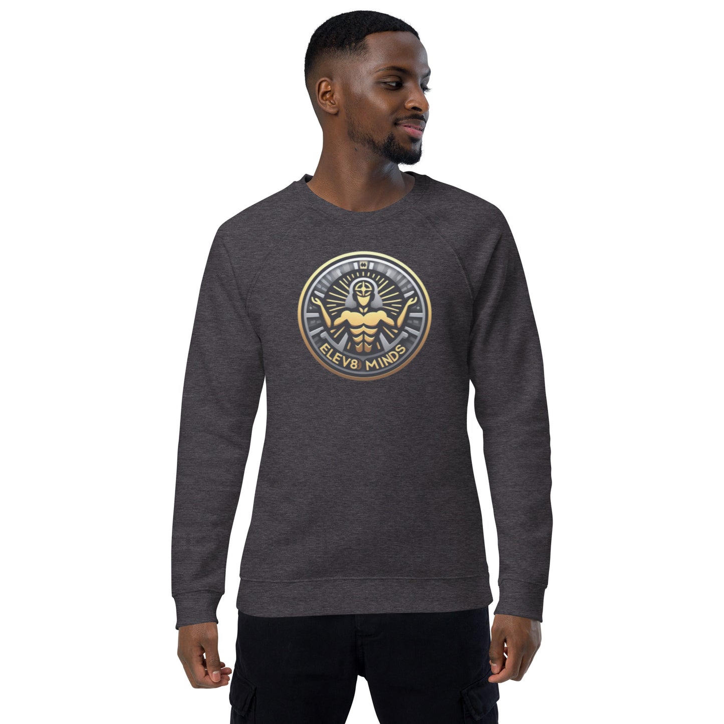 Elev8minds Adult Unisex organic raglan sweatshirt