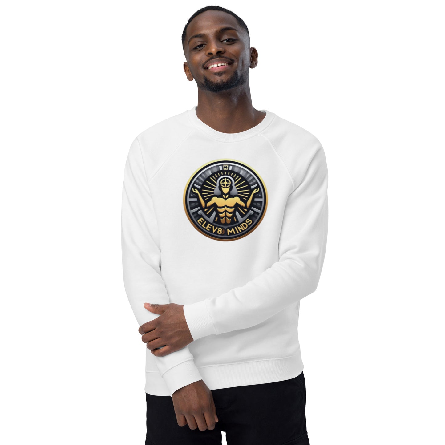 Elev8minds Adult Unisex organic raglan sweatshirt