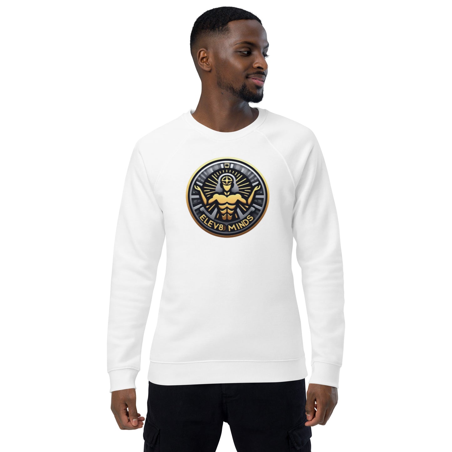 Elev8minds Adult Unisex organic raglan sweatshirt